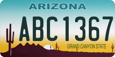AZ license plate ABC1367
