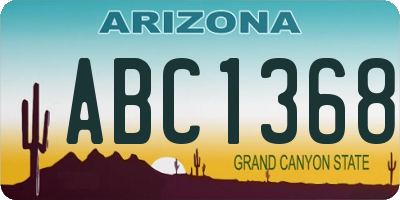 AZ license plate ABC1368