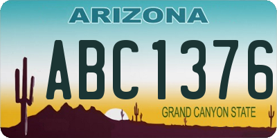 AZ license plate ABC1376