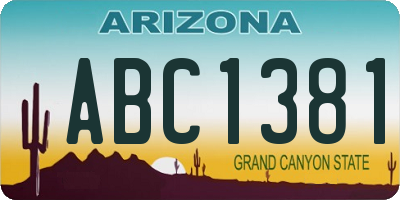 AZ license plate ABC1381