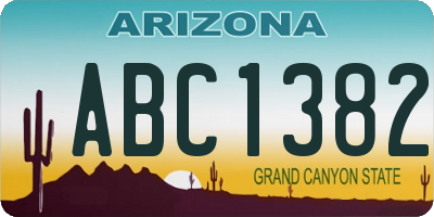 AZ license plate ABC1382