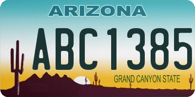 AZ license plate ABC1385