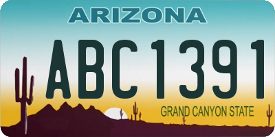 AZ license plate ABC1391
