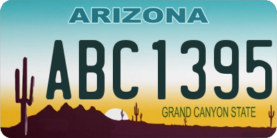 AZ license plate ABC1395