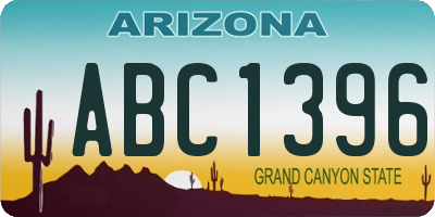 AZ license plate ABC1396