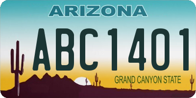 AZ license plate ABC1401