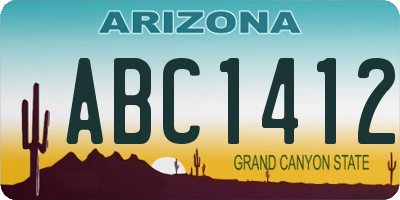 AZ license plate ABC1412