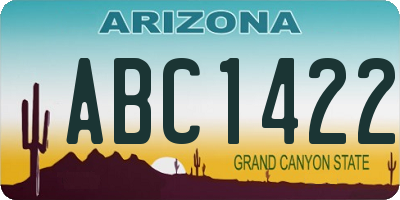 AZ license plate ABC1422