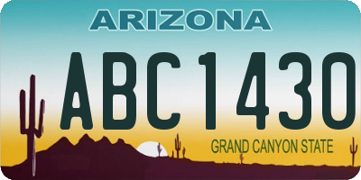 AZ license plate ABC1430