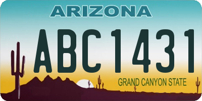 AZ license plate ABC1431