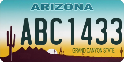 AZ license plate ABC1433