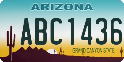 AZ license plate ABC1436