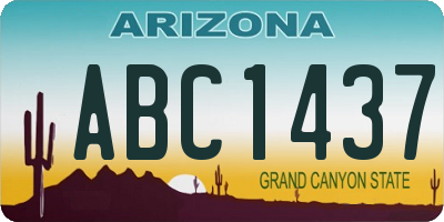 AZ license plate ABC1437