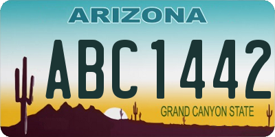 AZ license plate ABC1442