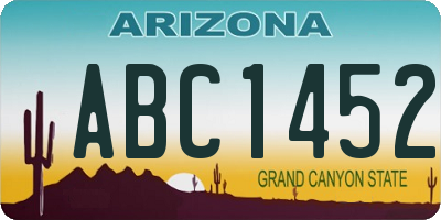 AZ license plate ABC1452
