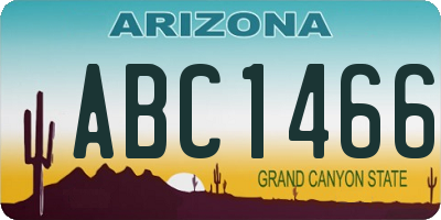 AZ license plate ABC1466