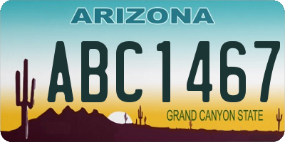 AZ license plate ABC1467
