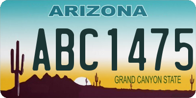 AZ license plate ABC1475