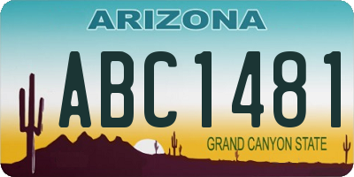 AZ license plate ABC1481