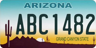 AZ license plate ABC1482