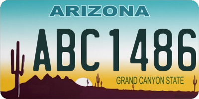 AZ license plate ABC1486