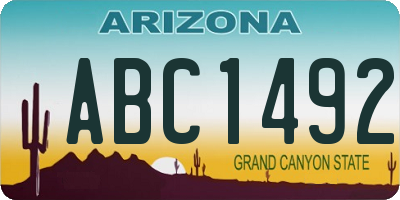 AZ license plate ABC1492