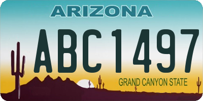 AZ license plate ABC1497