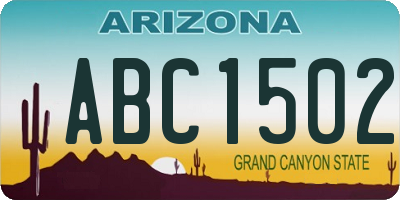 AZ license plate ABC1502
