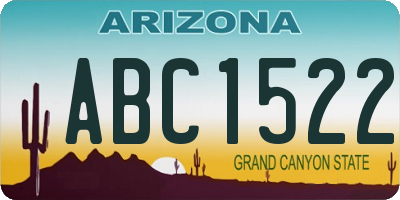 AZ license plate ABC1522