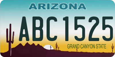 AZ license plate ABC1525