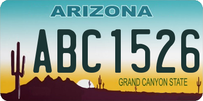 AZ license plate ABC1526