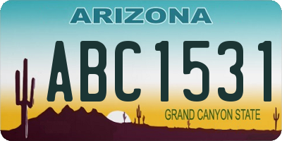 AZ license plate ABC1531