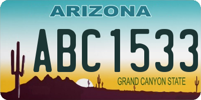 AZ license plate ABC1533
