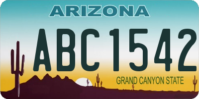 AZ license plate ABC1542