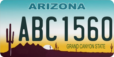 AZ license plate ABC1560