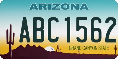 AZ license plate ABC1562