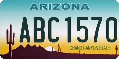 AZ license plate ABC1570
