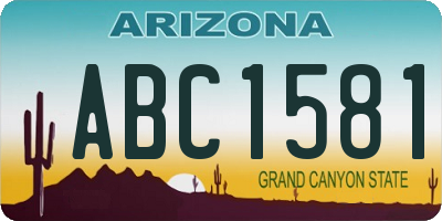 AZ license plate ABC1581