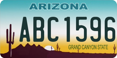 AZ license plate ABC1596