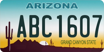 AZ license plate ABC1607