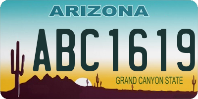 AZ license plate ABC1619