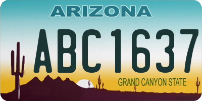 AZ license plate ABC1637