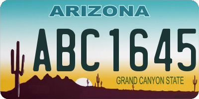 AZ license plate ABC1645