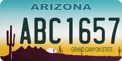 AZ license plate ABC1657