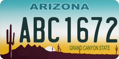 AZ license plate ABC1672