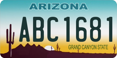 AZ license plate ABC1681