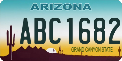 AZ license plate ABC1682
