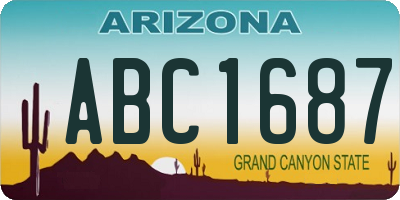 AZ license plate ABC1687