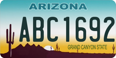 AZ license plate ABC1692