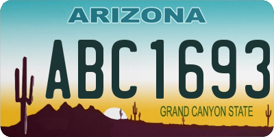 AZ license plate ABC1693